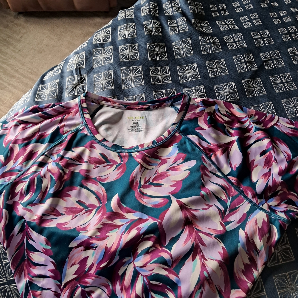 Floral Women's Top - Pink and Green - Picture 6 of 6